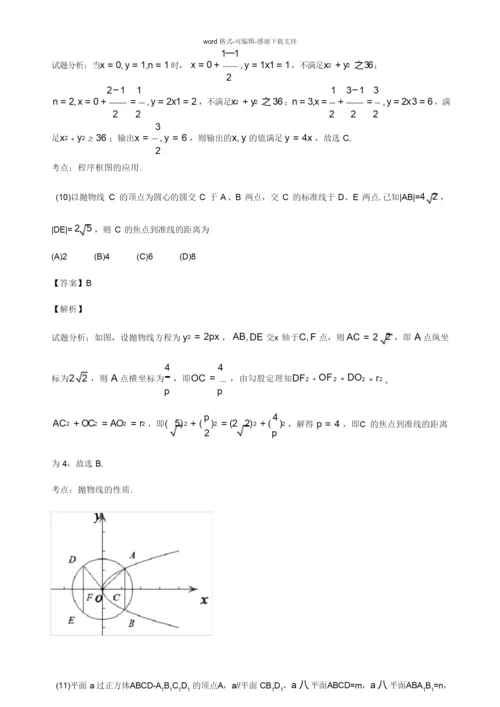 2016年高考试题(数学理)新课标1卷-解析版.docx