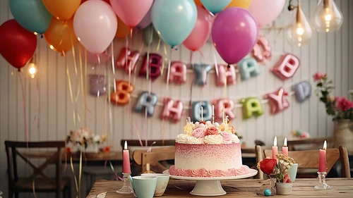 粉色卡通生日祝福快闪PPT模板