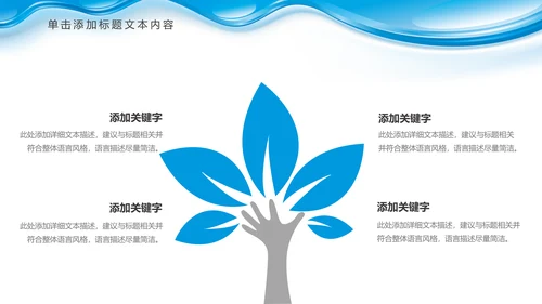 蓝色水资源纯净水行业环保PPT模板