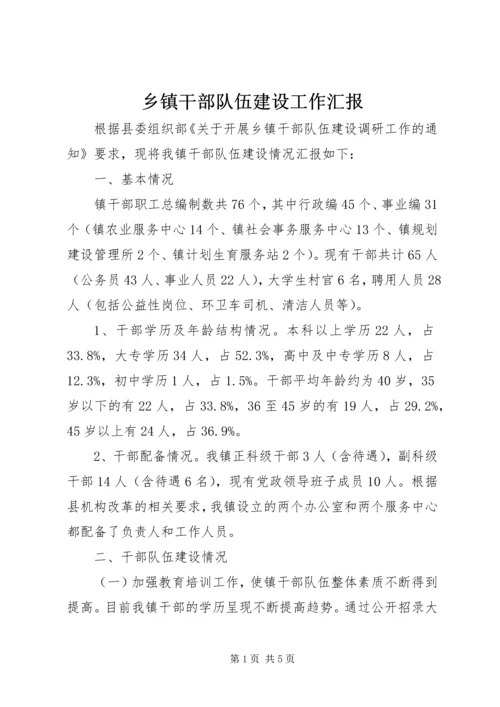 乡镇干部队伍建设工作汇报.docx