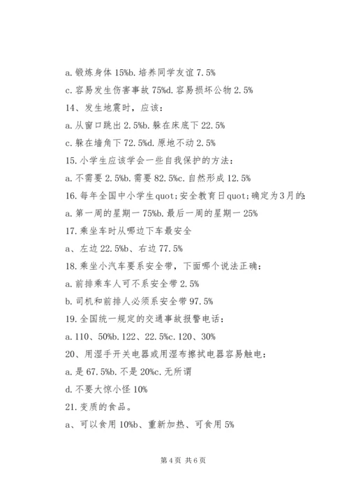 小学安全教育实效性研究问卷调查分析报告.docx