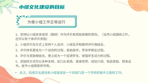 班级文化建设主题班会小清新清新花卉几何形状开学