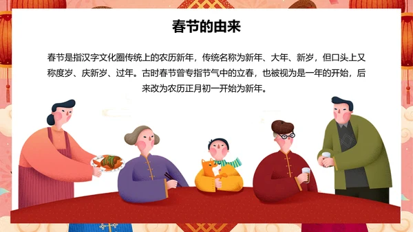 新年春节文化春节习俗介绍ppt模板