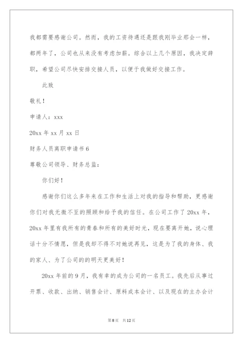 2022财务人员离职申请书.docx