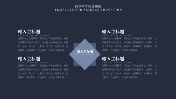 蓝色简约风自然科学教育PPT模板