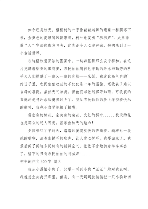 关于初中的作文300字合集六篇