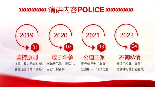 红色大气警察公安机关教育整顿动态PPT模板