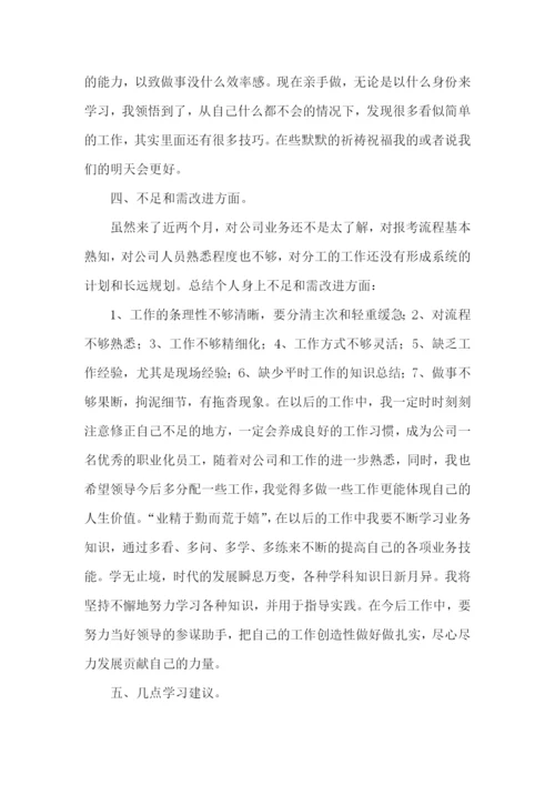 新员工试用期转正工作总结15篇.docx