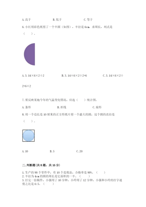 人教版六年级上册数学期末测试卷精品【名师推荐】.docx