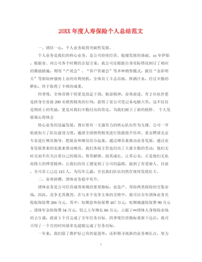 精编之度人寿保险个人总结范文.docx
