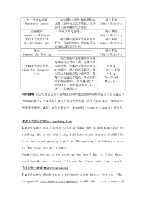 模拟联合国大会标准流程及培训指导.docx
