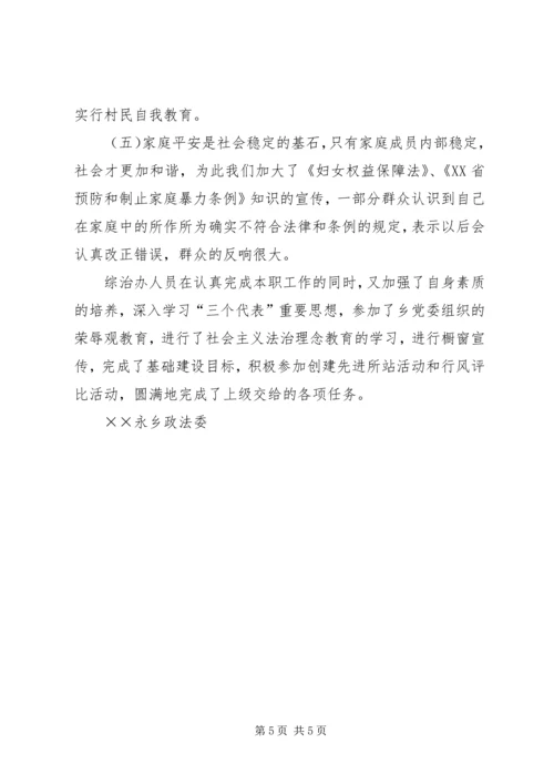 乡镇政法委工作总结.docx