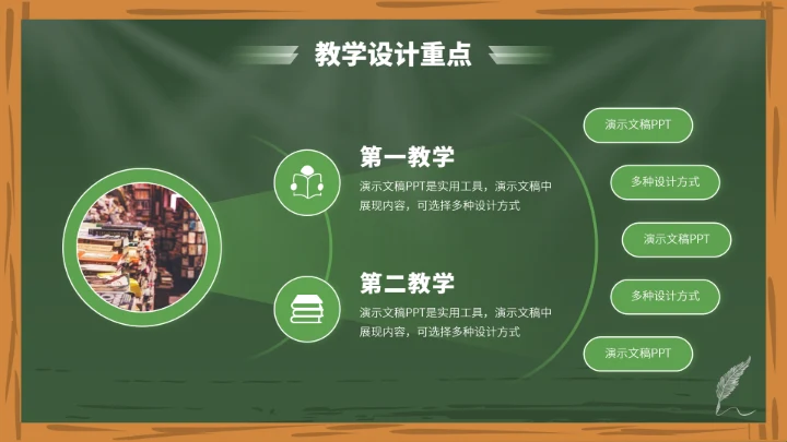 绿色教育教学课件讲课PPT模板