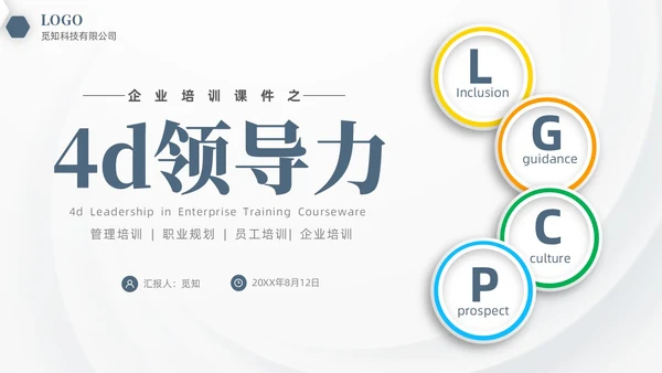彩色微粒体商务企业企业培训课件之4D领导力培训课件PPT