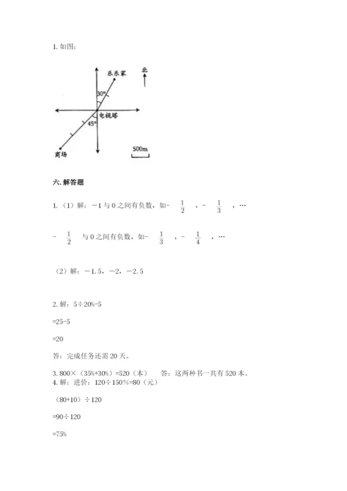 江源县六年级下册数学期末测试卷完整答案.docx