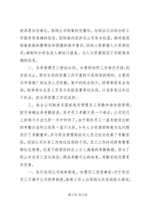 人力资源个人工作个人工作总结范文.docx