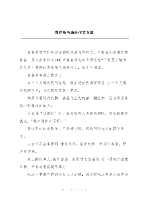 青春高考满分作文5篇.docx