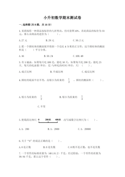 小升初数学期末测试卷精品【有一套】.docx