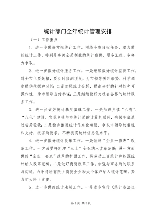 统计部门全年统计管理安排.docx