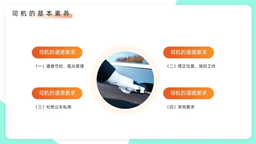 绿色橙色简约风司机礼仪培训PPT模板