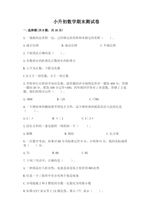 小升初数学期末测试卷及参考答案【培优a卷】.docx
