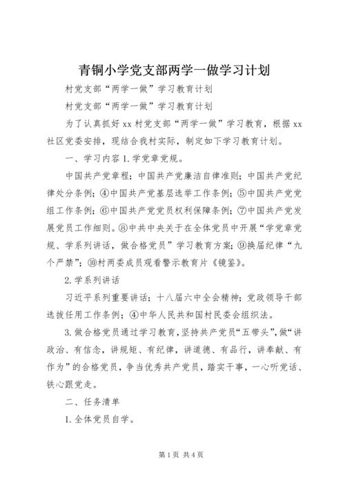 青铜小学党支部两学一做学习计划 (5).docx