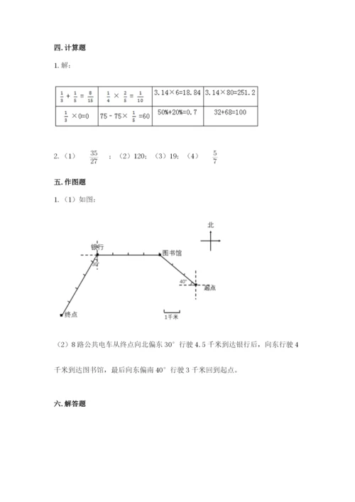 人教版小学六年级上册数学期末测试卷【考点提分】.docx