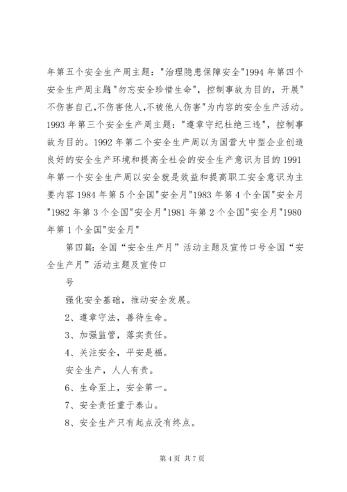 全国历年安全生产月主题.docx
