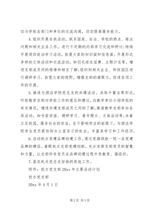 校长办公室的党支部工作计划.docx