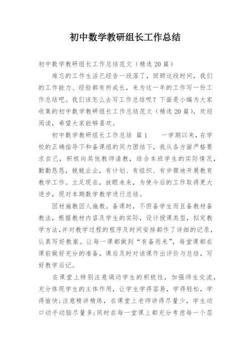 初中数学教研组长工作总结.docx