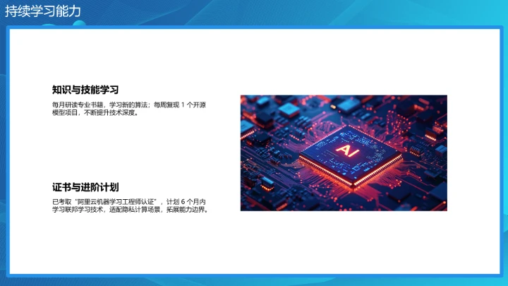 蓝色商务计算机科学与技术专业大学生求职个人能力综合展示职业生涯规划PPT模版