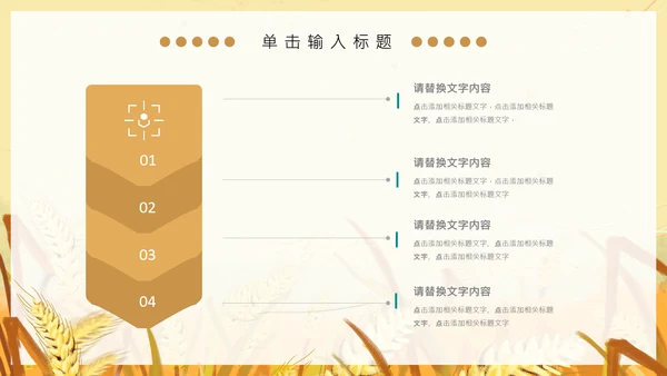 黄色卡通简约芒种节气通用PPT模板