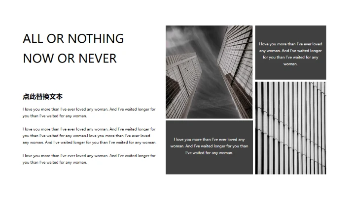 黑白欧美风各类型通用PPT模板