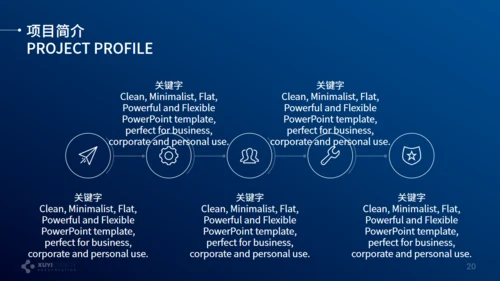精致点线科技感商务通用PPT模板