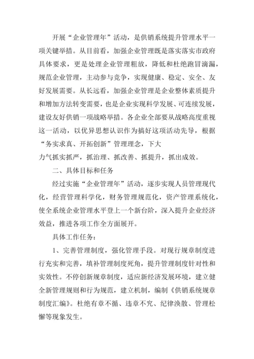 企业管理年活动专业方案.docx