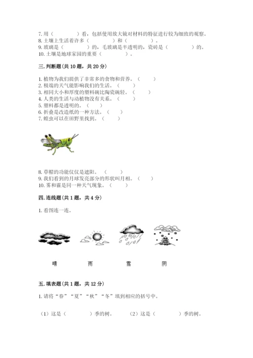 教科版科学二年级上册期末考试试卷（培优）.docx