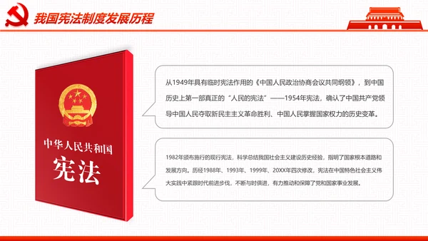 学习宪法尊崇宪法新宪法聚焦两会PPT模板