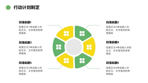 简约绿黄色插画大学生职业规划PPT模板