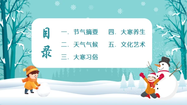 大寒中国传统二十四节气通用PPT模板