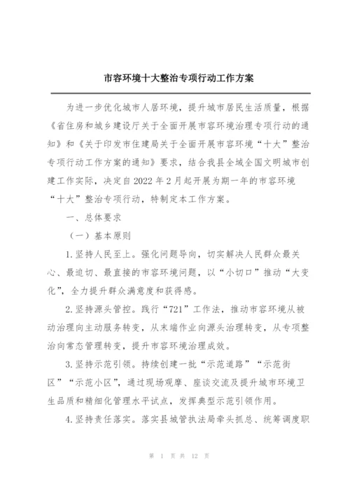 市容环境十大整治专项行动工作方案.docx