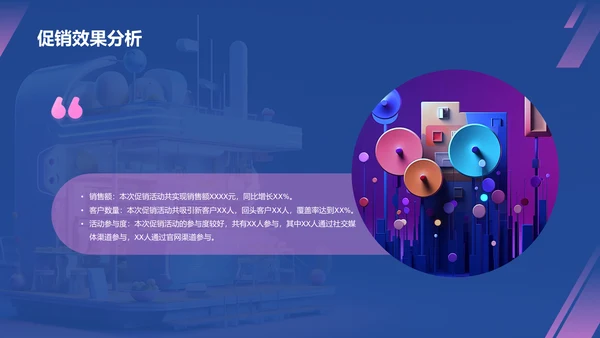 蓝紫色3D创意酷炫电商活动营销策划PPT模板