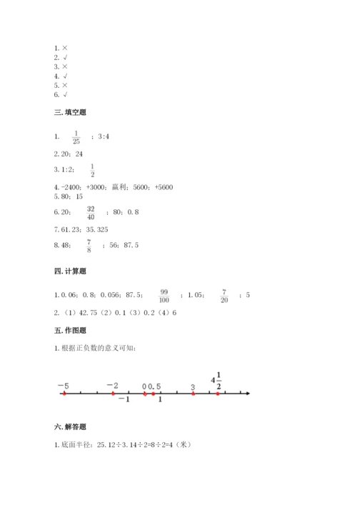 武汉市新洲区六年级下册数学期末测试卷精选.docx