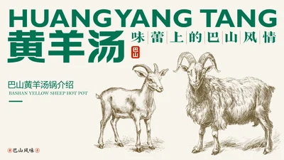 中国美食巴山黄羊介绍PPT模板