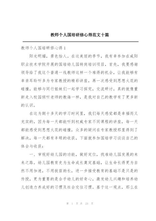 教师个人国培研修心得范文十篇.docx