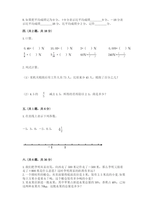 小学六年级数学期末自测题附参考答案【实用】.docx