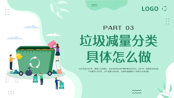 绿色卡通垃圾分类督导员培训PPT模板宣传PPT动态PPT