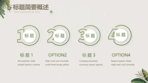 绿色清新草本美容护肤工作总结PPT