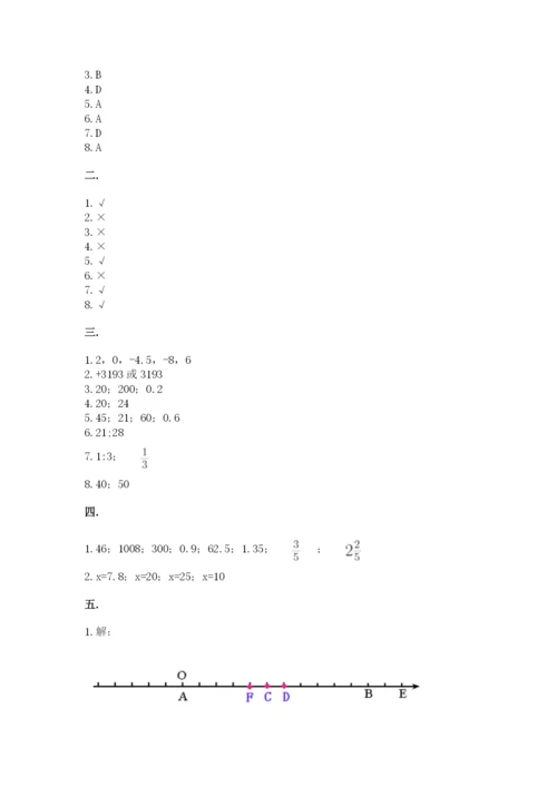 人教版数学六年级下册试题期末模拟检测卷及完整答案【夺冠】.docx