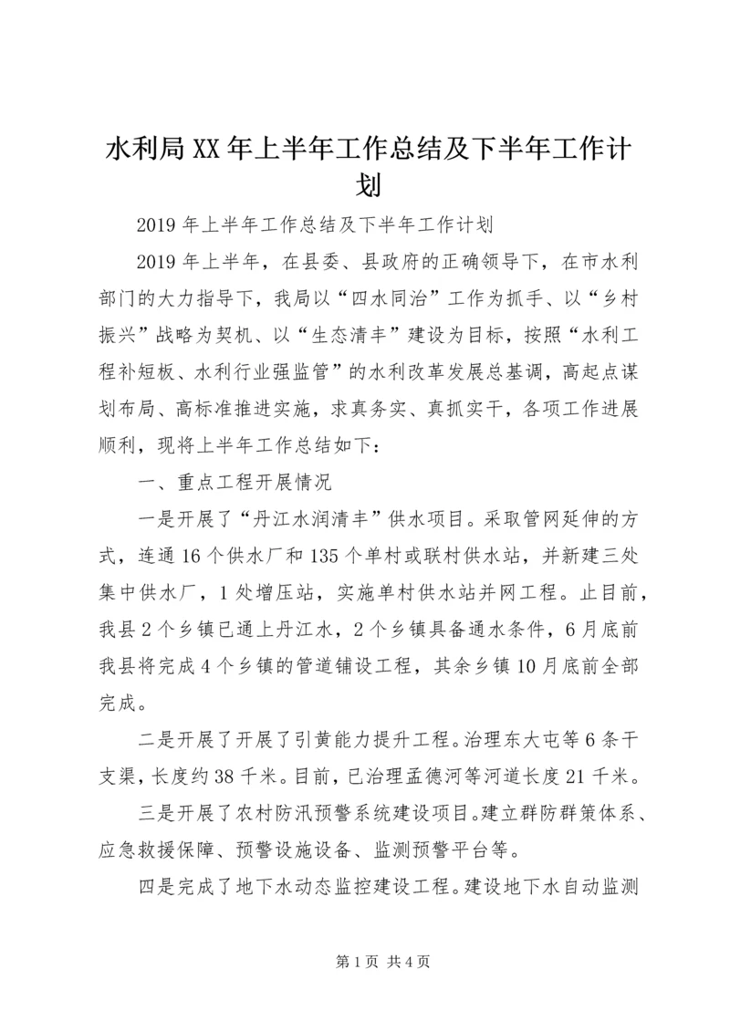 水利局XX年上半年工作总结及下半年工作计划 (3).docx