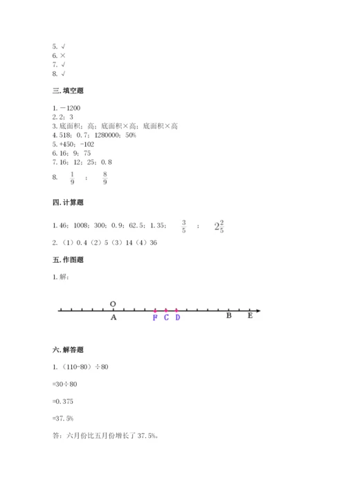 北师大版小学六年级下册数学期末综合素养测试卷【精华版】.docx